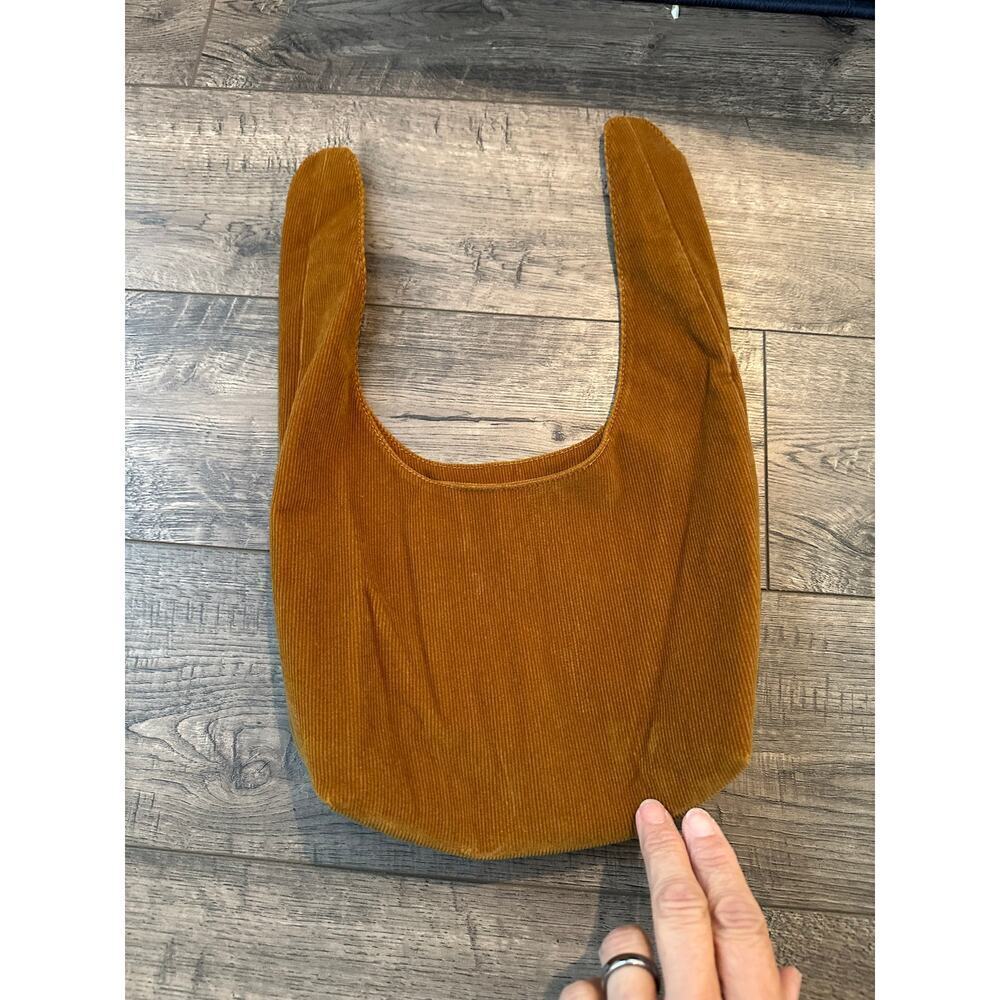 Merit Signature Cosmetic Bag Brown Corduroy Makeup Tie Top Carrying Case